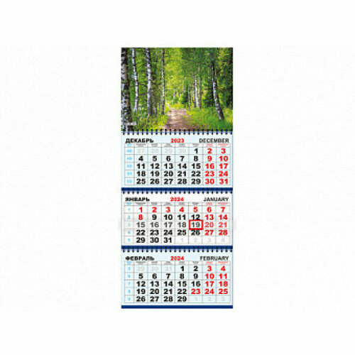Календари квартальные КТ (в упаковке) Природа КТ-24-170