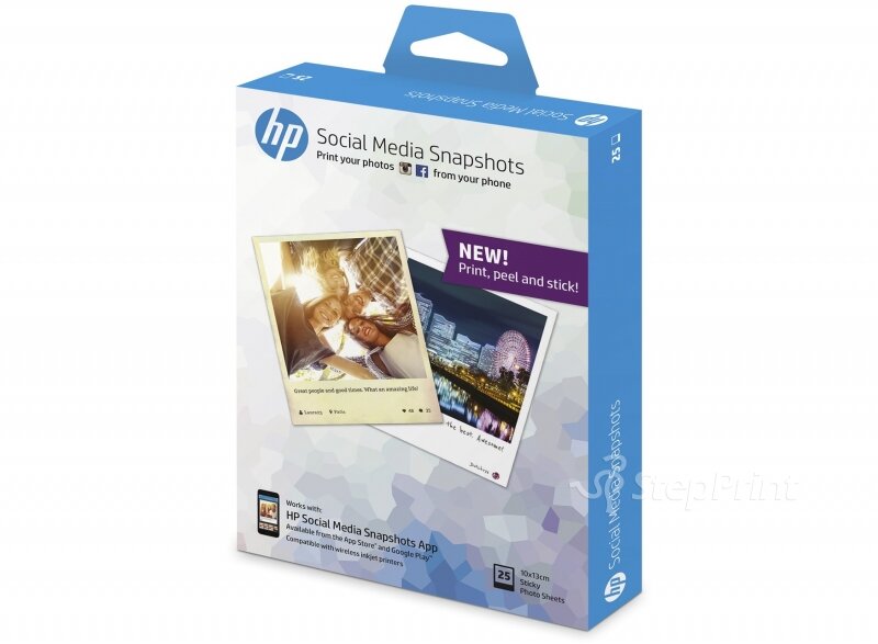Фотобумага HP W2G60A легкосъемная клейкая, 10 x 13 см, 265 г/м2, 25 листов