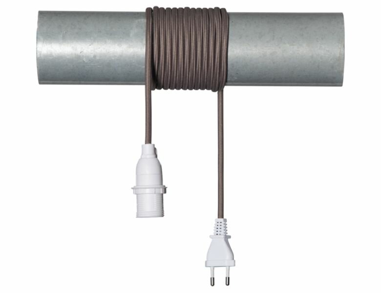 фото Кабель для подсветки бумажных звёзд текстильный, коричневый, 3.5 м, под цоколь Е14, STAR trading 293-04