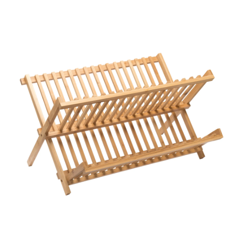 Сушилка для посуды 45x21.5x25 см двухуровневая бамбук цвет бежевый