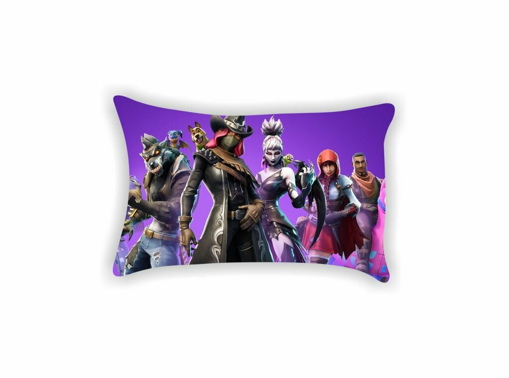 Подушка Fortnite, Фортнайт №42, картинка С одной стороны