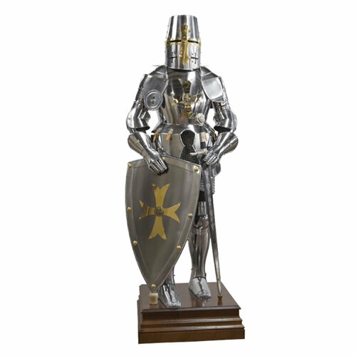 Рыцарь в доспехах в полный рост 190см с мечом и щитом арт. AG-705