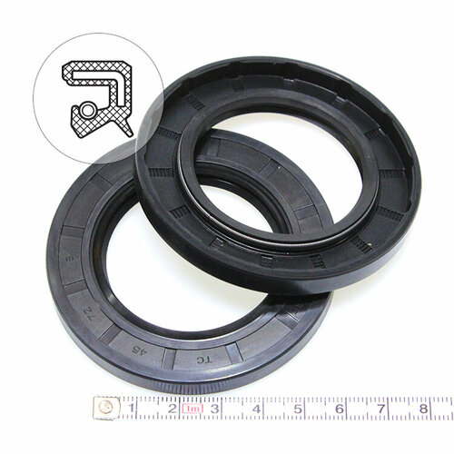 Манжета армированная (Сальник) 45х72х8 (тип 2 / TC) 70NBR