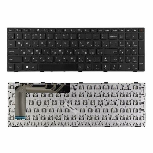 Клавиатура для ноутбука Lenovo IdeaPad 110-15ISK Series. Плоский Enter. Черная, с рамкой. клавиатура для ноутбука lenovo ideapad 310 15isk черная без рамки без подсветки