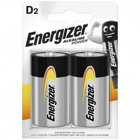 Батарейка Energizer Alkaline Power LR20 BL2, упаковка 2 шт.