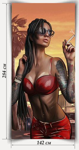 Изображение товара Мраморные обои Девушка, лист 142х284 см, 4,033 кв. м, толщина 2 мм, подходит для наружной и внутренней отделки, экологичный, состоит из натуральной мраморной кроошки