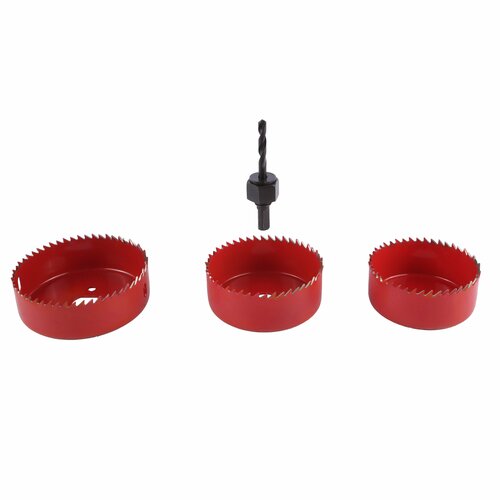 Набор коронок по дереву 3 шт, адаптер DERZHI