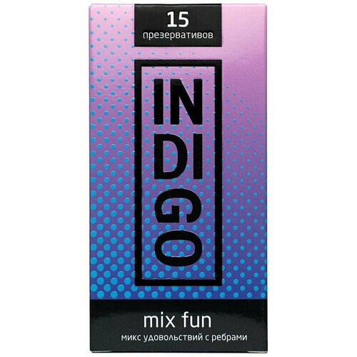 Презервативы Indigo Mix Fun ребристые 15шт х 2шт