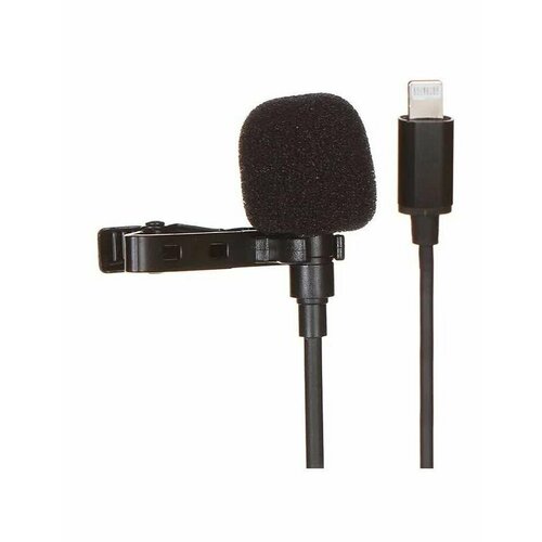 Микрофон петличный mObility MMI-2, с разъемом Lightning, черный