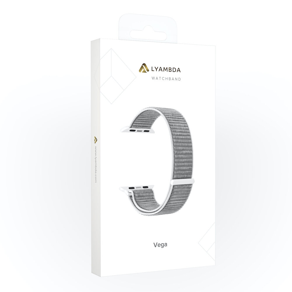Ремешок Lyambda Vega для Apple Watch Series 3/4/5 серый/белый (DS-GN-02-44-6) Noname - фото №2
