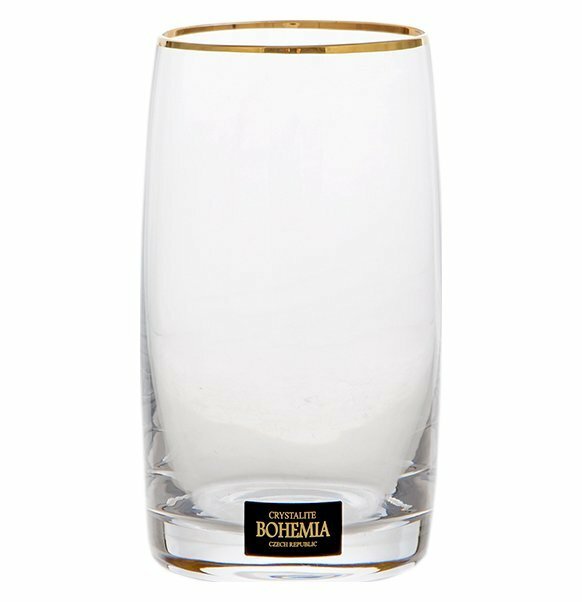 фото Стаканы для воды 380 мл 6 шт Crystalite Bohemia "Идеал /Отводка золото" / 118746