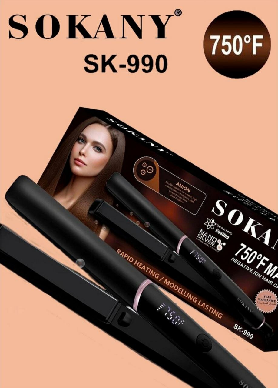 Выпрямитель-мультистайлер для волос/SMOOTH SILK/SK-990/настройка температуры/поворотный шнур/черный