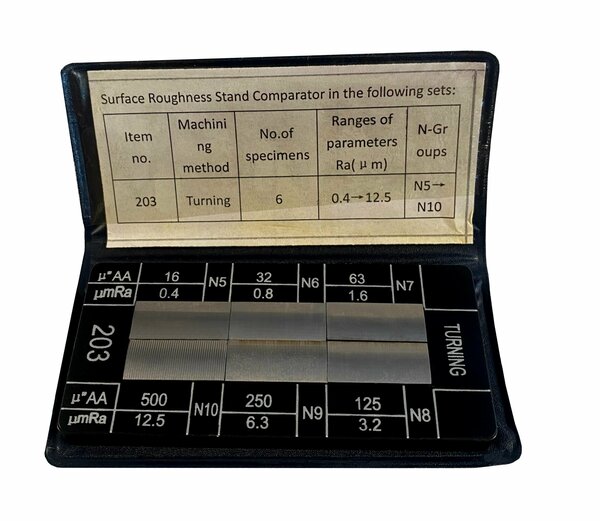 Набор образцов шероховатости поверхности из 6шт, Ra 0.4 - 12.5 "GRIFF"