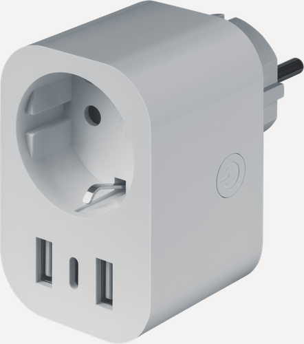 Изображение товара Умный адаптер-переходник Navigator 95 131 NSH, 2 USB, 1 USB-С, с заземлением, 16А