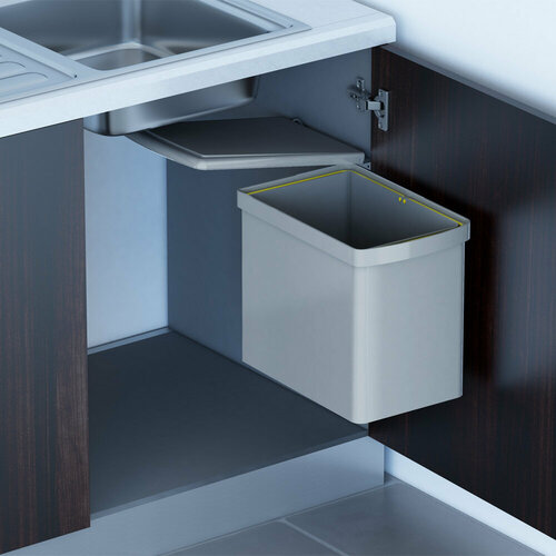 Ведро (16л), пластик светло-серый на фасад от 500мм