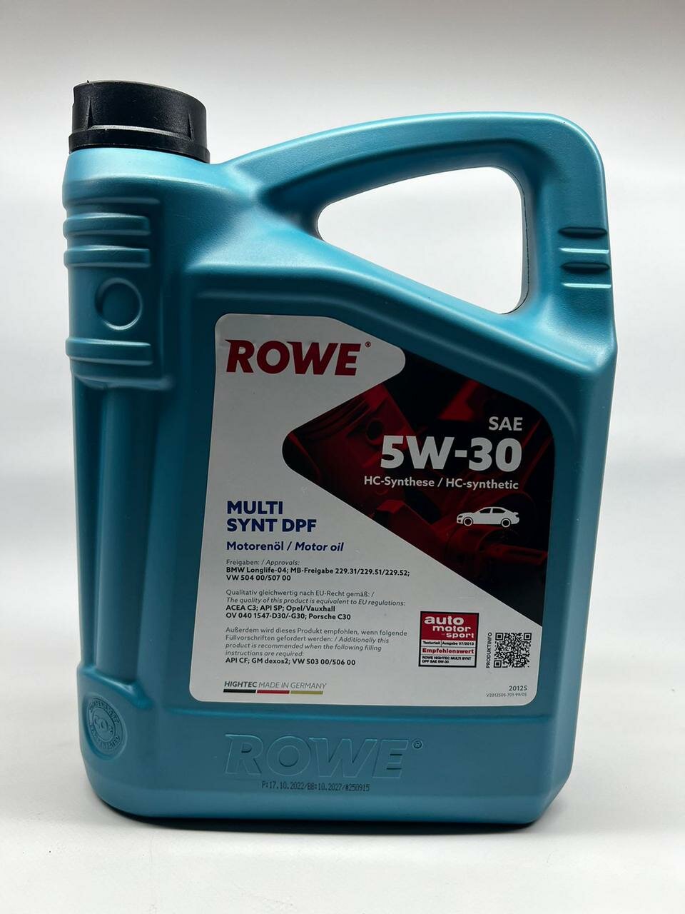 Rowe Hightec Multi-Synt DPF 5w30, моторное масло для автомобилей с сажевым фильтром