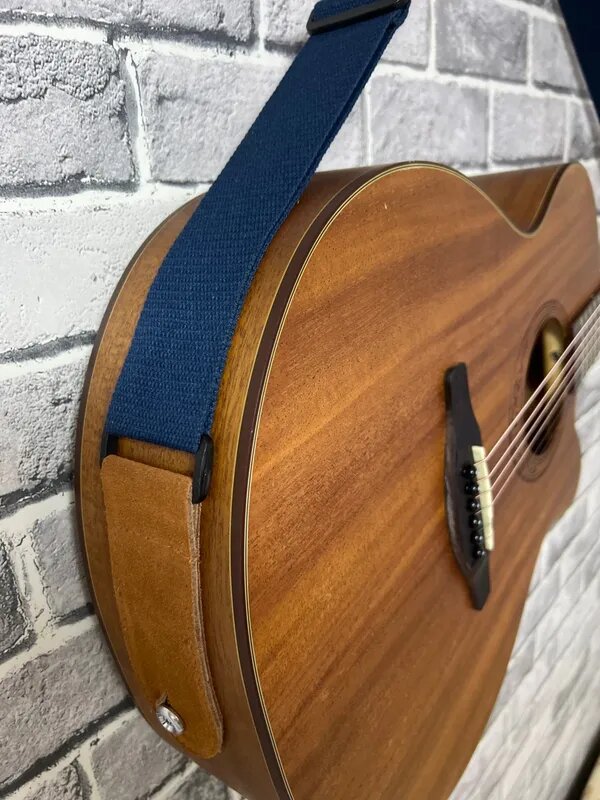 Мягкий синий тканевый ремень для гитары с замшевыми наконечниками