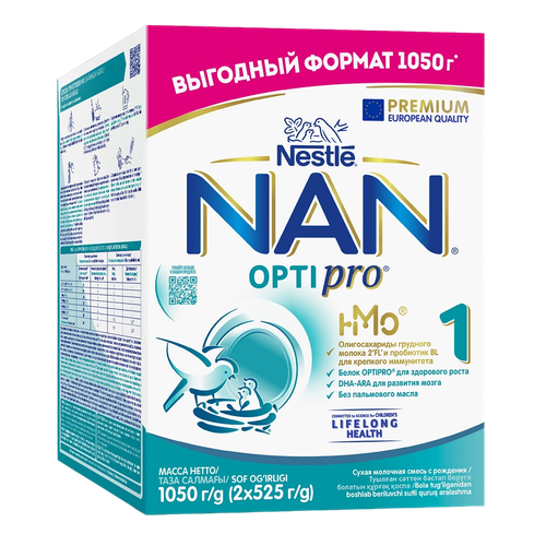 NAN 1 Optipro Cухая молочная смесь 525 г 2 шт