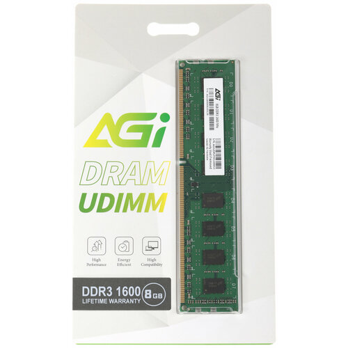 Память DDR3 8Gb 1600MHz AGi AGI160008UD128 UD128 RTL PC4-12800 DIMM 240-pin 1.35В Ret