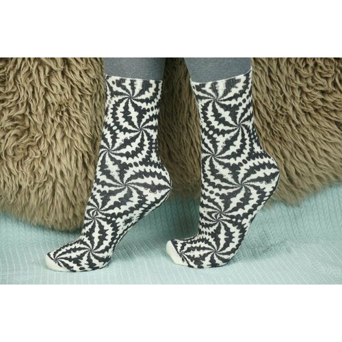 фото Носки шерстянки базовая коллекция, размер 42/45, серый, белый