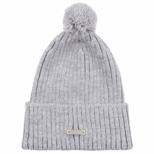 фото Шапка бини fabretti, размер 57, серый