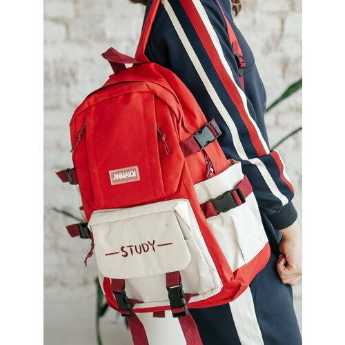 Рюкзак Quetzal школьный 4в1, набор детский, красный