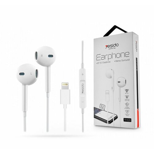 Проводные наушники для iPhone Yesido YH28 Pop Up Design Lightning 12 м Микрофон Белый 135000₽