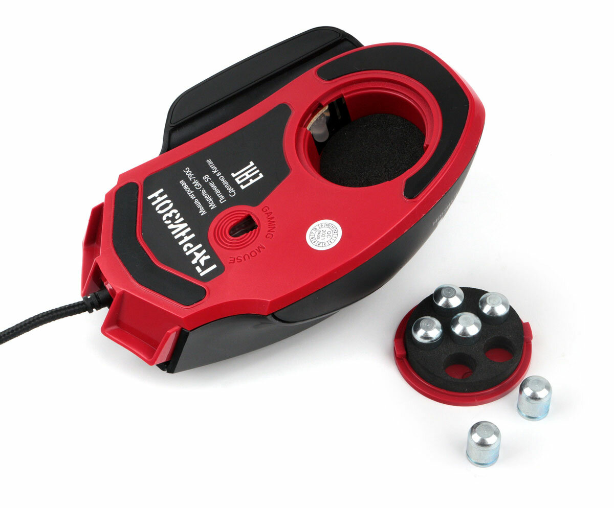 Мышь игровая Гарнизон GM-790G 6 кнопок колесо-кнопка кнопкаены разрешения 3200 dpi грузики чёрная - кабель 15м