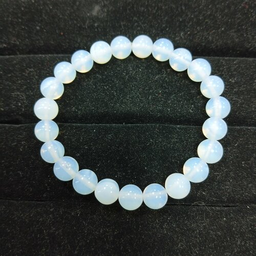 фото Браслет, лунный камень, 1 шт., размер 18 см, диаметр 5.5 см, бесцветный, белый уральские камни