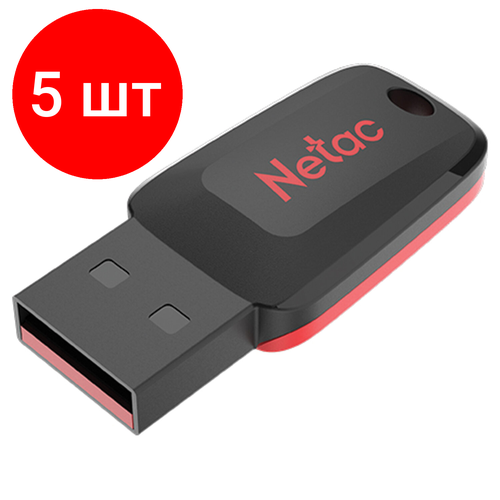 Комплект 5 шт, Флеш-диск 16GB NETAC U197, USB 2.0, черный, NT03U197N-016G-20BK флеш диск 16gb netac um81 комплект 5 шт usb 2 0 черный nt03um81n 016g 20bk