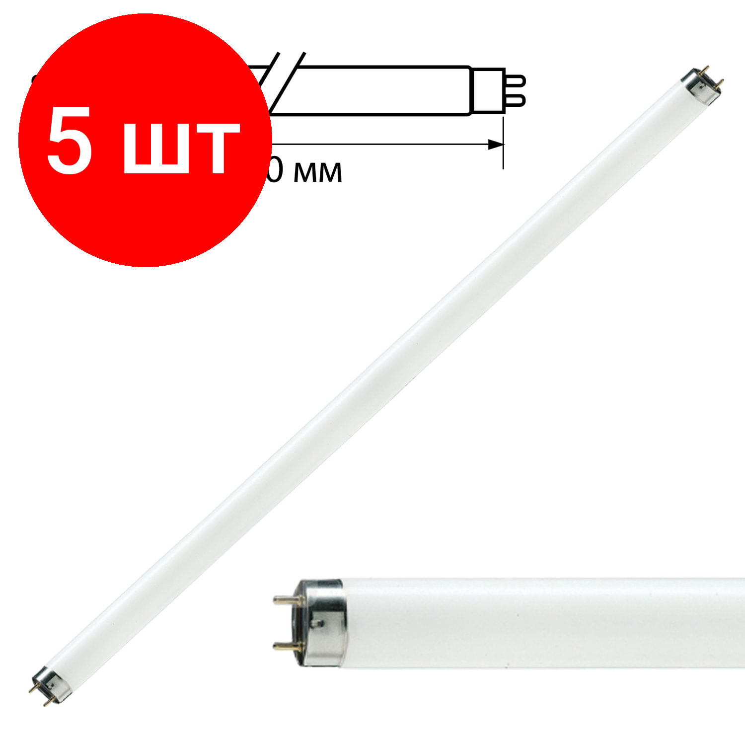 Комплект 5 шт, Лампа люминесцентная PHILIPS TL-D 36W/33-640, 36 Вт, цоколь G13, в виде трубки 120 см