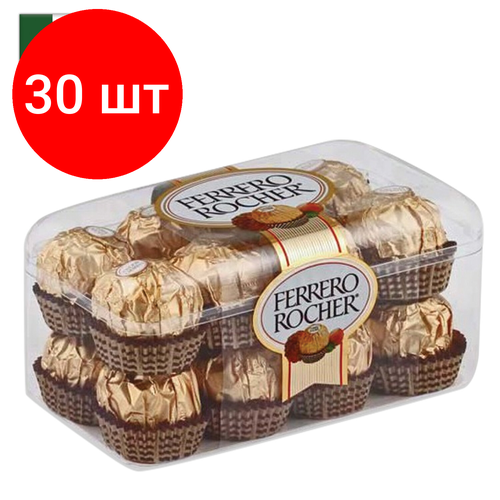 Комплект 30 шт, Конфеты FERRERO "Rocher", шоколадные, 200 г, пластиковая упаковка, 77070887