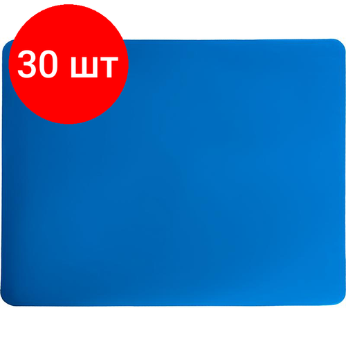 Комплект 30 штук, Коврик на стол Attache 55x65см ПВХ прозрачный синий, eco