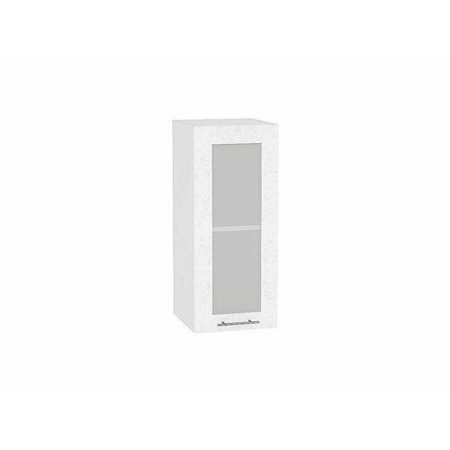 Настенный модуль для кухни Шкаф верхний с 1-ой остекленной дверцей Валерия-М 920*300*318 Белый металлик / Белый