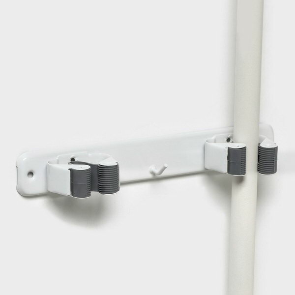 фото Держатель для уборочного инвентаря, 22x2.5x5 см, цвет бело-серый