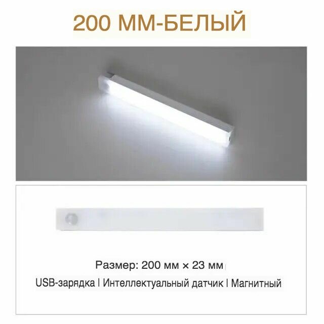 Светодиодная панель с датчиком движения и аккумулятором, 20 см — фото 1