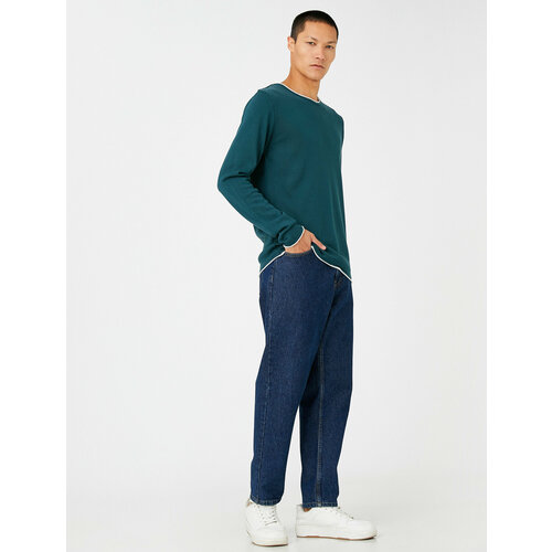 фото Свитер koton, размер 50, зеленый, синий