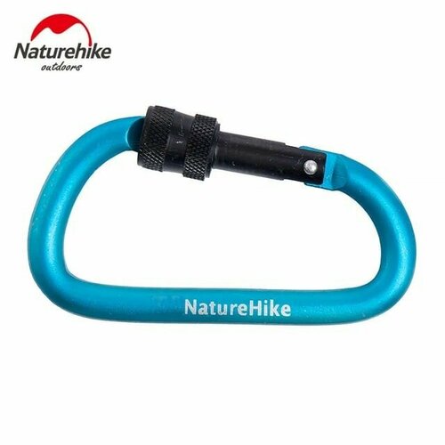 фото Карабин naturehike d-type 8cm с блокировкой nh15a008-d (blue)