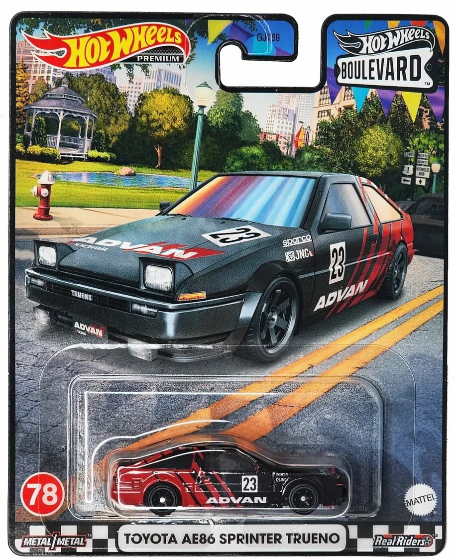 Коллекционная Premium машинка Hot Wheels Toyota AE86 Sprinter Trueno (коллекция Boulevard 2023, #78)