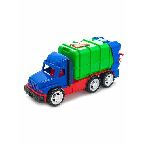 Машинка спецтехника - Мусоровоз Профи, сине-зеленый, пластиковый, 1 шт. мусоровоз полесье профи 86495 29 см зеленый