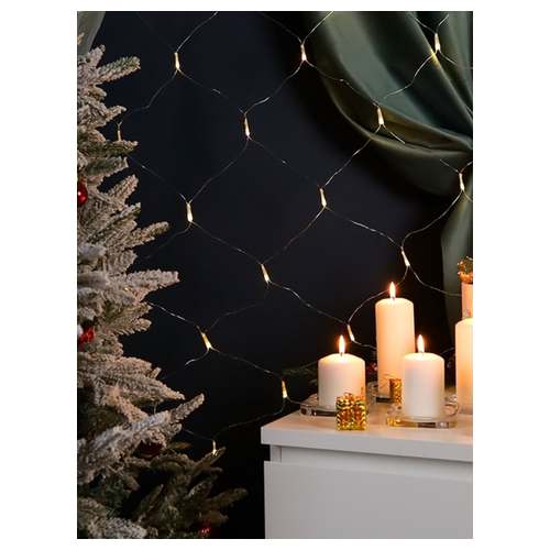 Miland Гирлянда-сетка светодиодная 1,5х1,5м, свечение теплое белое 120 led, 8 режимов