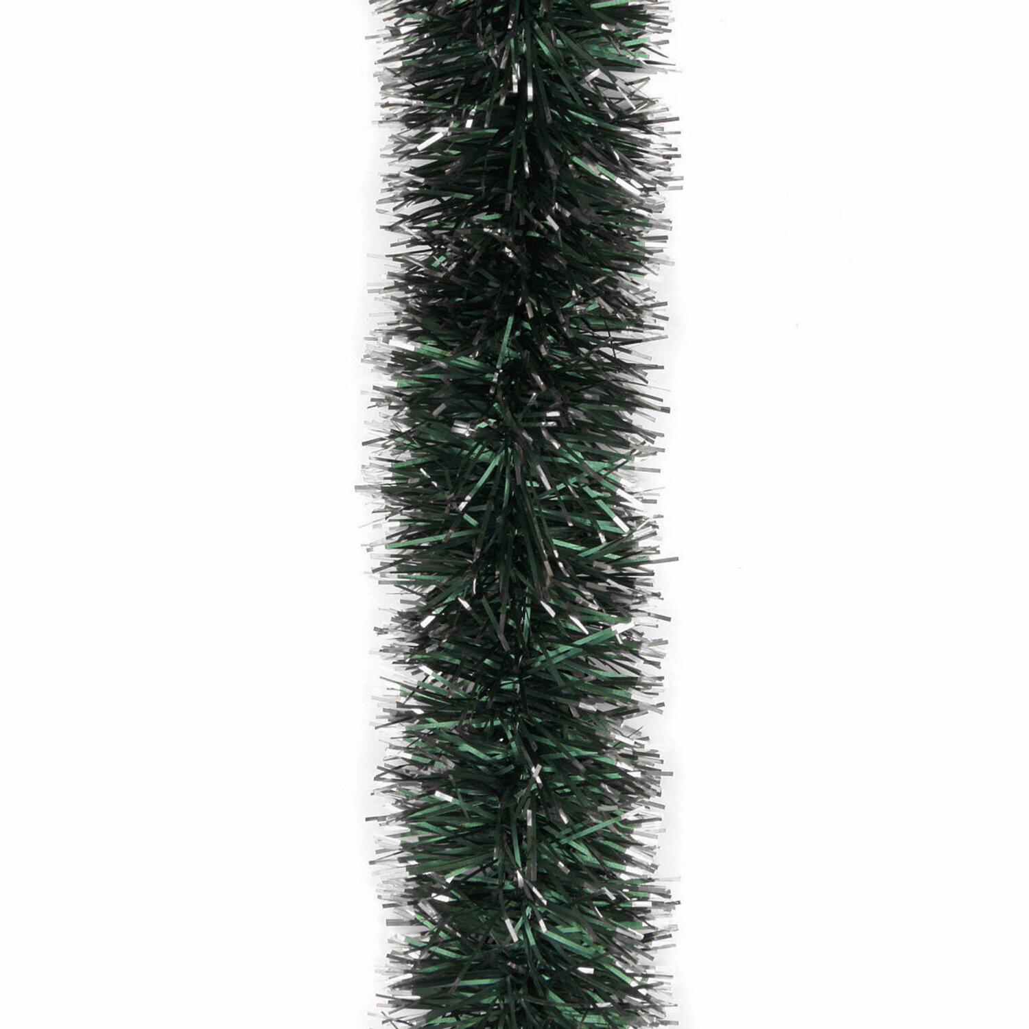 фото Мишура, 1 штука, диаметр 70 мм, длина 2 м, зеленая с белыми кончиками, 73752