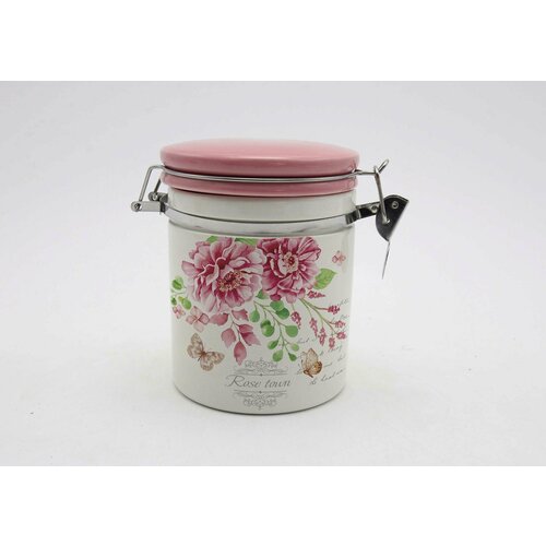 Банка для сыпучих продуктов 730мл с клипсой HC8600C-F66 Дикая роза