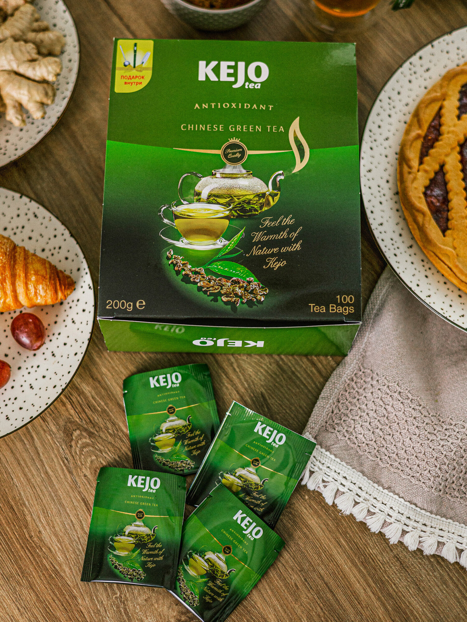 Чай зеленый ANTIOXIDANT CHINESE GREEN TEA KejoTea 100 шт - фотография № 13