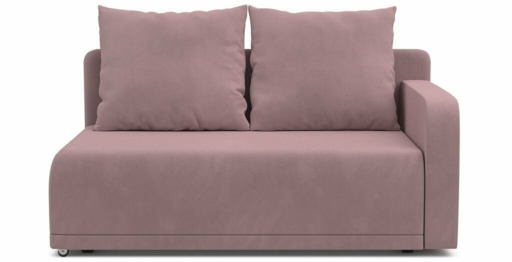 фото Кушетка раскладная PUSHE Спайк правый угол, велюр, розовый