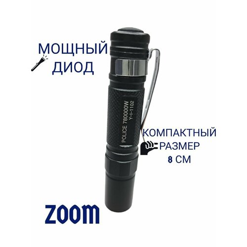 Яркий LED мини фонарик с ZOOM