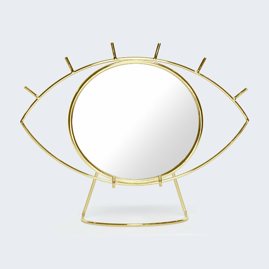 Зеркало настольное Doiy, Cyclops, 43x28x3,5 см, золотое