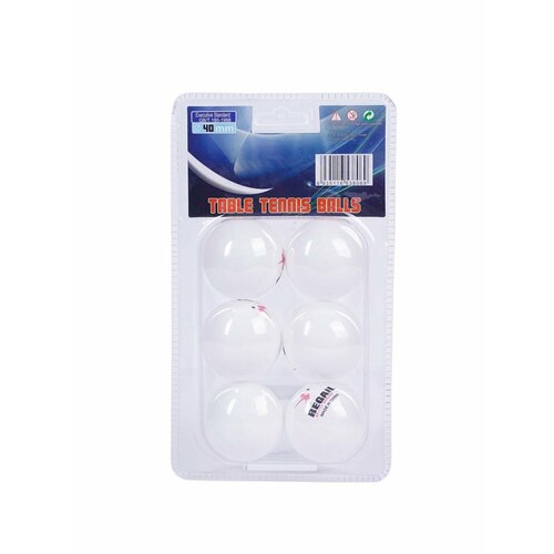 Мячи для настольного тенниса Regail в блистере (белые, 6 штук) набор мячей для настольного тенниса пинг понга 6 шт белые