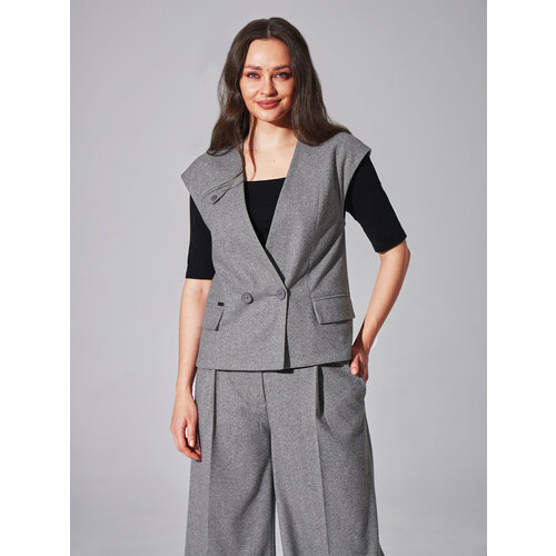 фото Жилет d'imma fashion studio, размер 44, серый