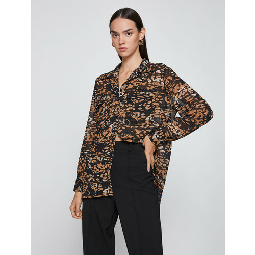 фото Рубашка koton, размер 42, коричневый